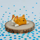 Corgi with Yellow Gold Hearts